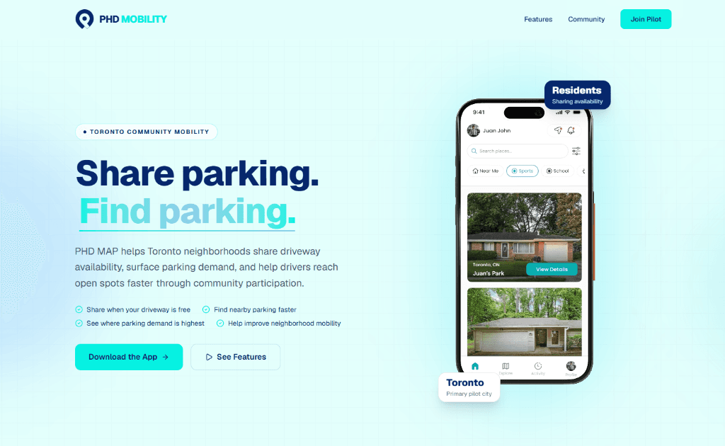 PHD Map – Peer-to-Peer Urban Parking Marketplace